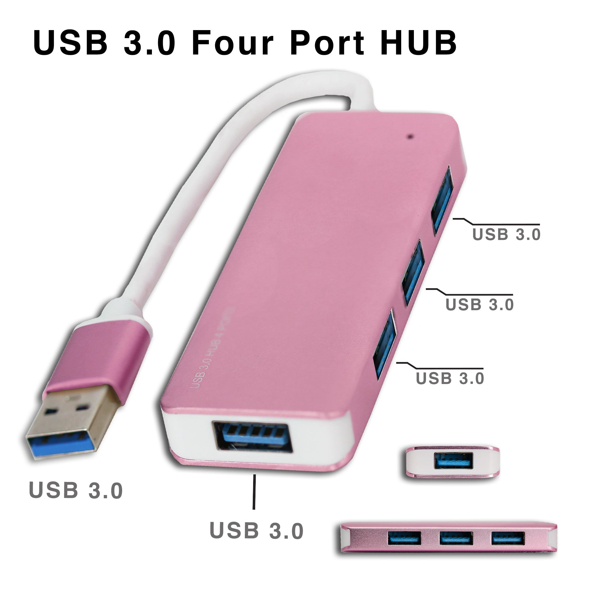 4in1 USB 3.0 Four Port HUB Adapter for Mac & Windows