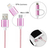 2 in 1 Nylon Braided Cable for Android/Apple Products (3FT)