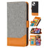 2 in 1 Canvas stitched side buckle leather case for iPhone 14/13
