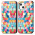 iPhone 14/13  colorful magnetic suction fashion leather case