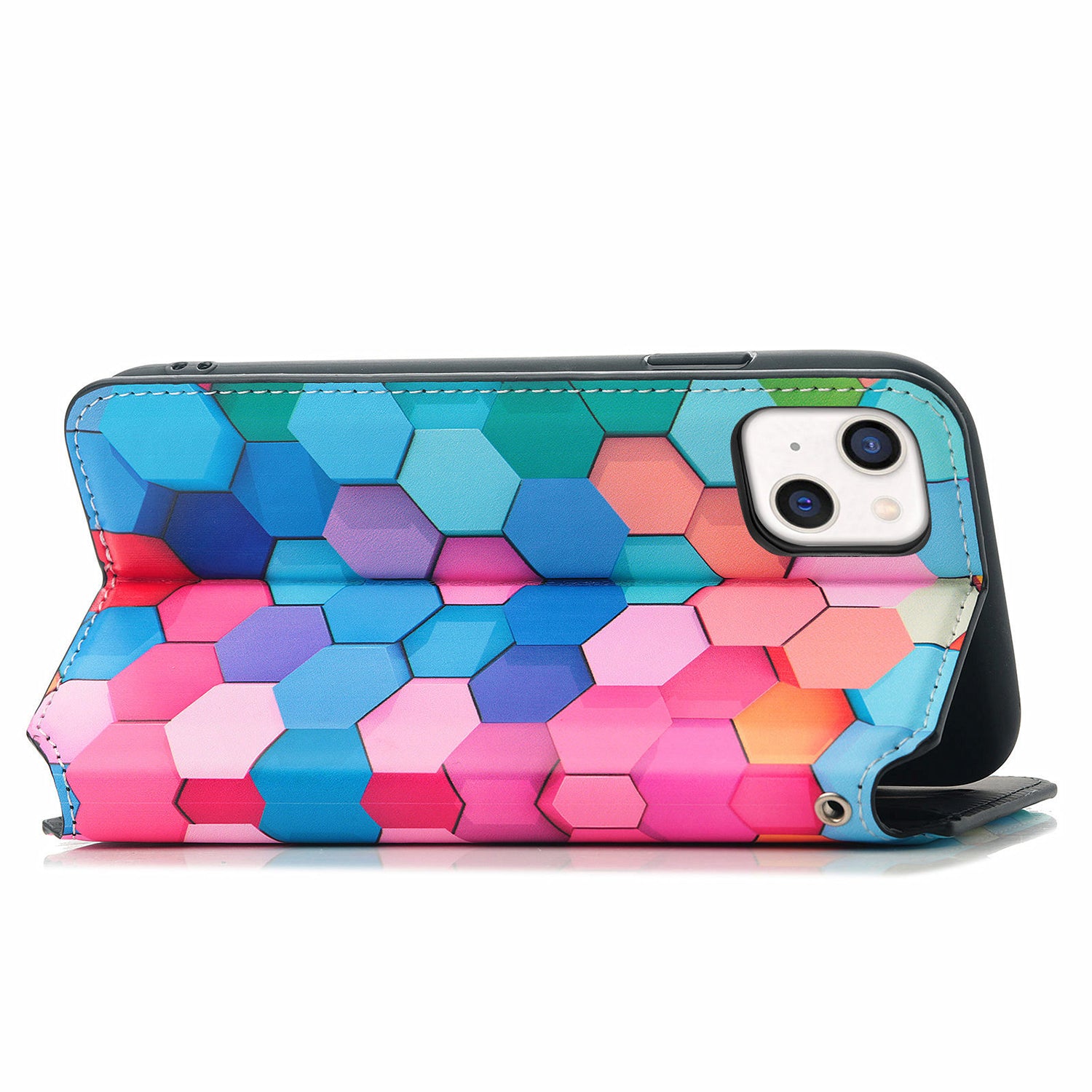 iPhone 14/13  colorful magnetic suction fashion leather case