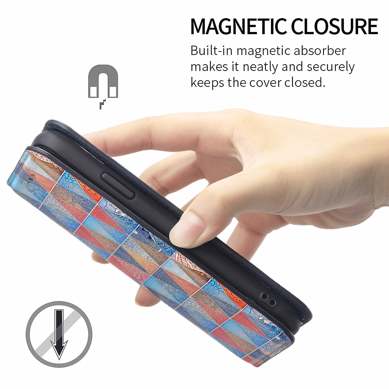 iPhone 14/13  colorful magnetic suction fashion leather case