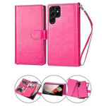 Samsung Galaxy S22 Ultra 2 IN 1 Leather Wallet Case with 9 Credit Card Slots and Removable Back Cover