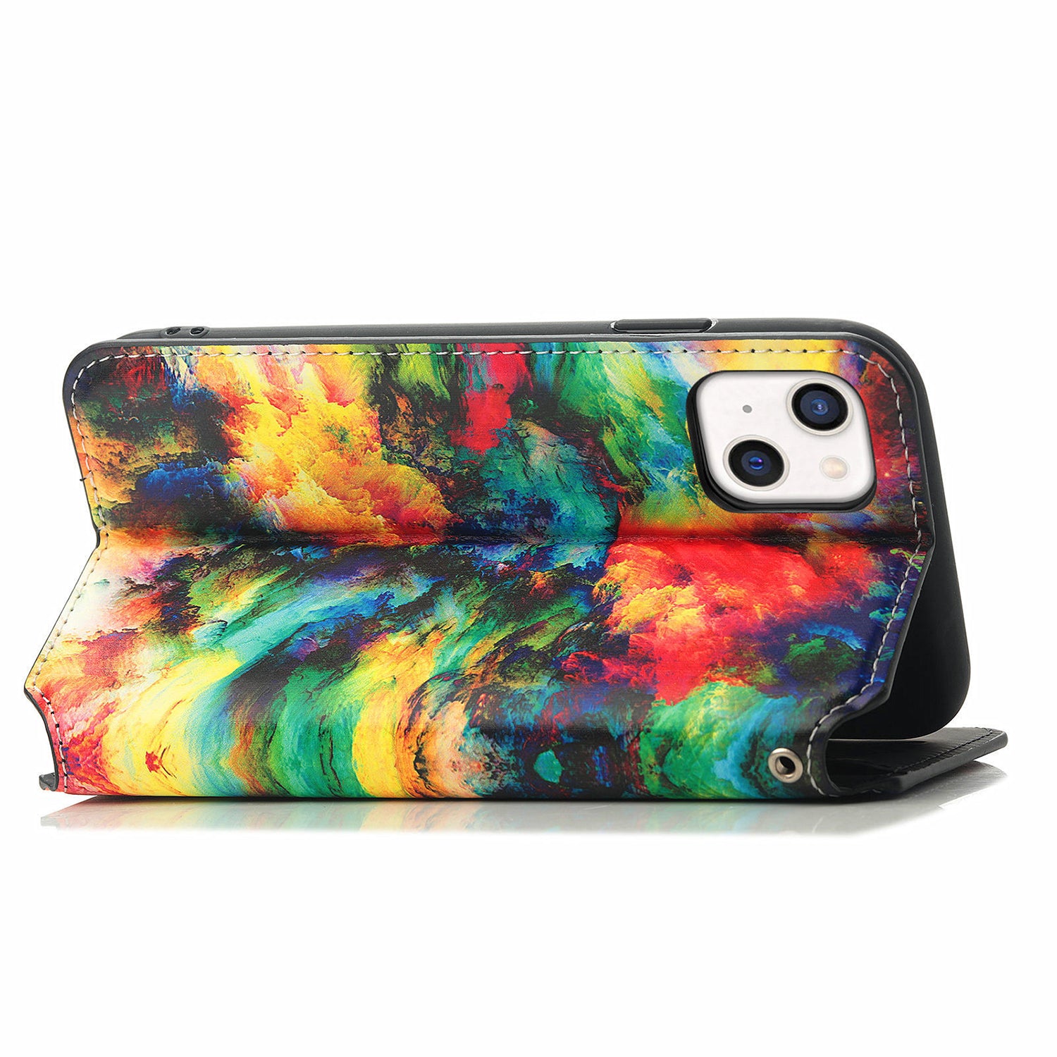 iPhone 14/13  colorful magnetic suction fashion leather case