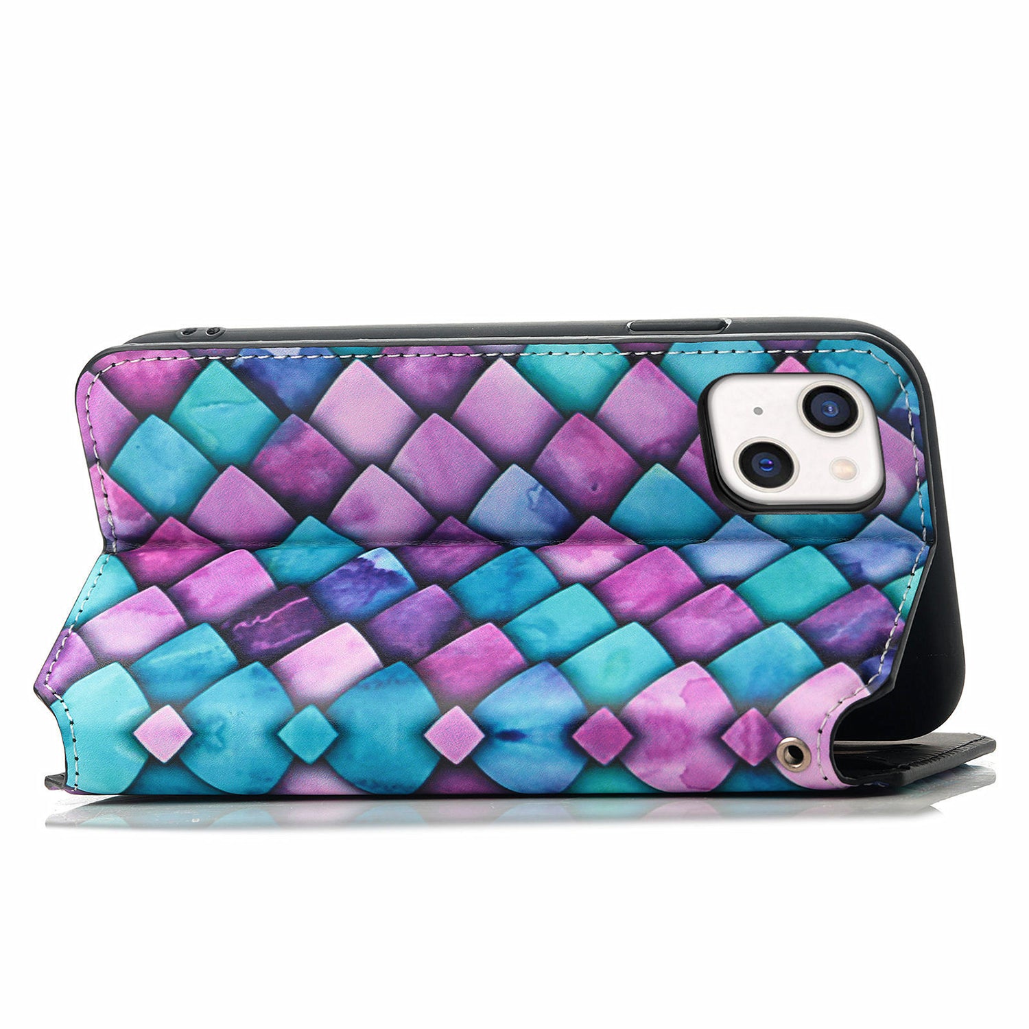 iPhone 14/13  colorful magnetic suction fashion leather case