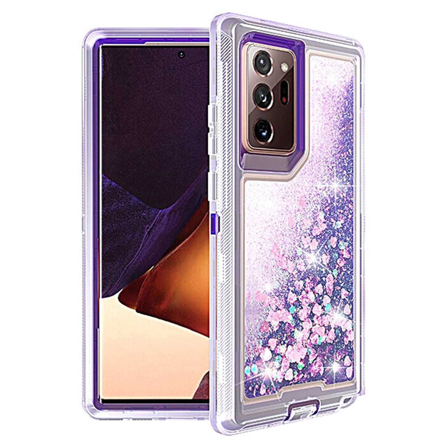 Samsung Galaxy Note 20 Ultra Transparent Floating Glitter Heavy Duty Case