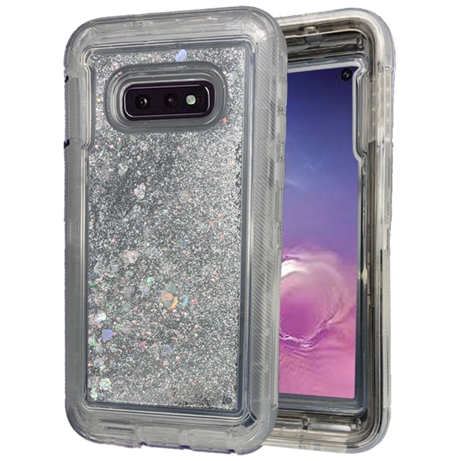 Transparent Floating Glitter Heavy Duty Case for Galaxy S10e (5.8")