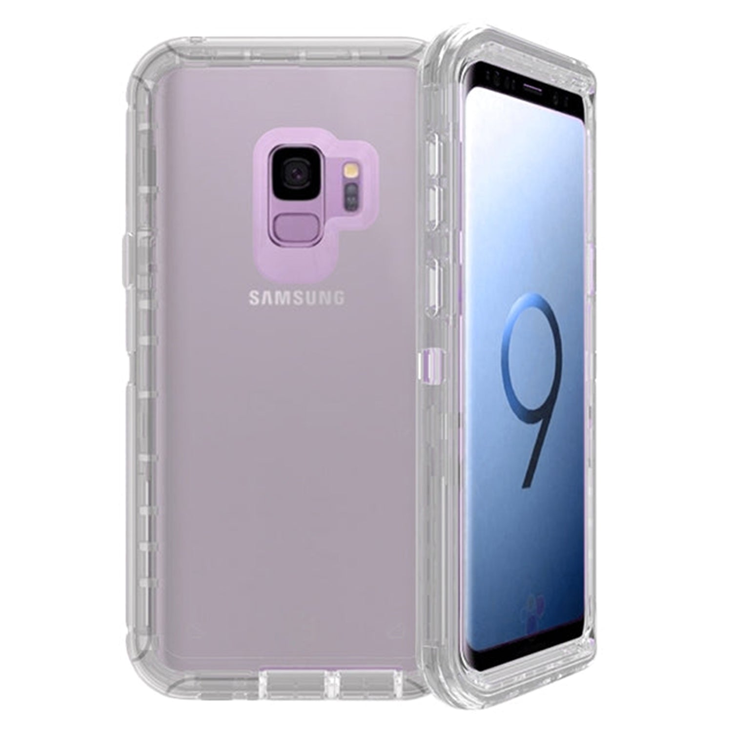 Transparent Full Protection Heavy Duty Case without Clip for Galaxy S9