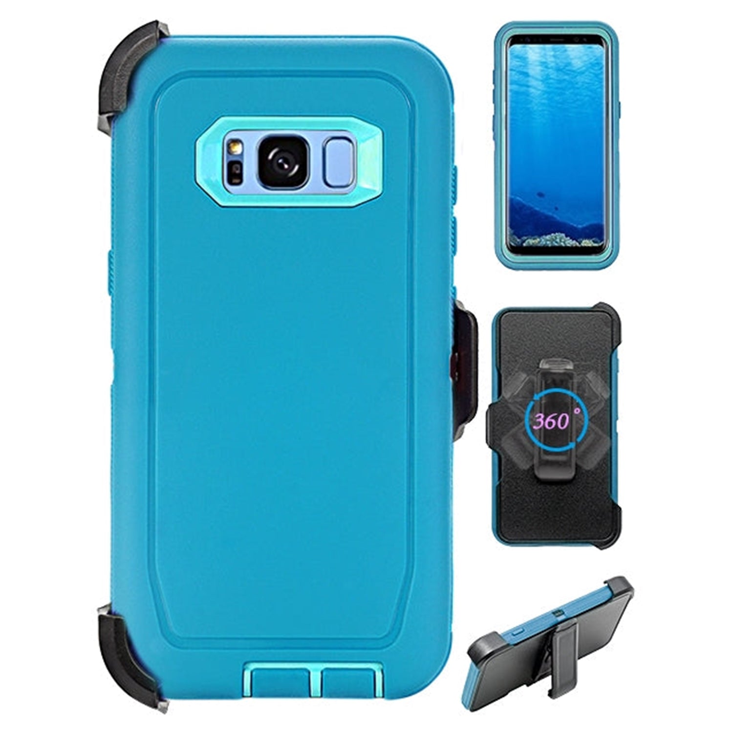 Galaxy S8 Plus Heavy Duty Shock Reduction Case with Belt Clip (No Screen)