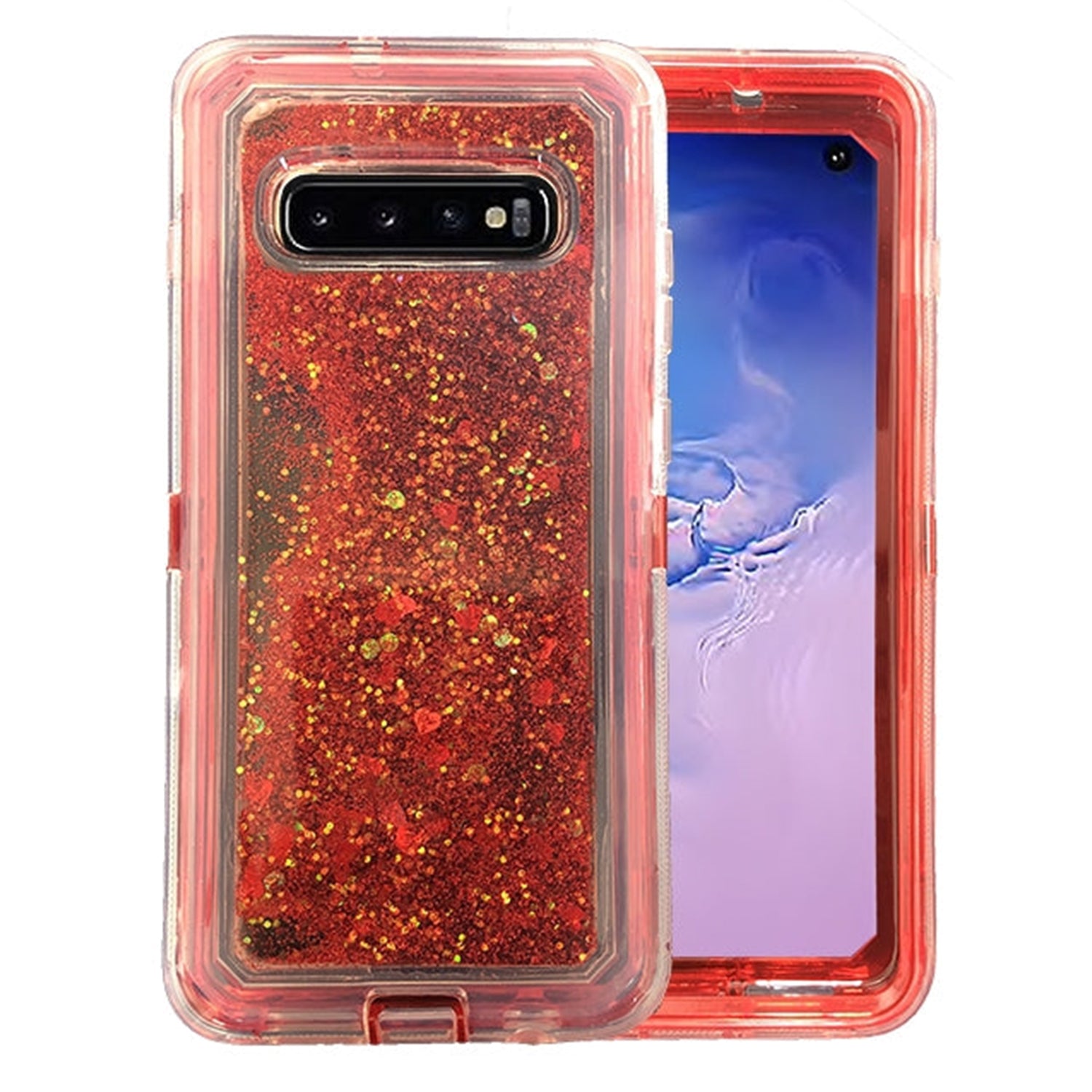 Transparent Floating Glitter Heavy Duty Case for Galaxy S10(6.1")