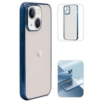 iPhone 14/13 Electroplating edge frosted transparent ultra-thin fine hole case