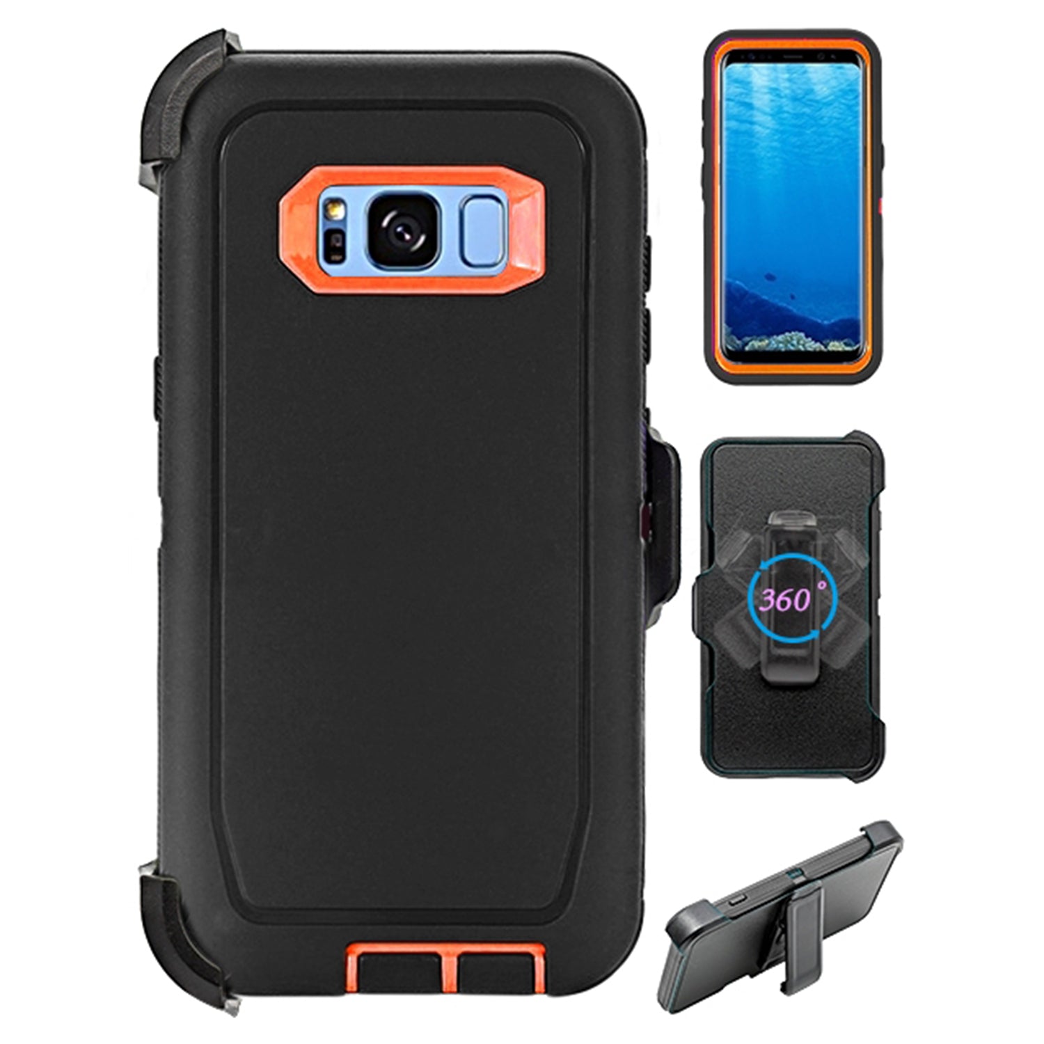 Galaxy S8 Plus Heavy Duty Shock Reduction Case with Belt Clip (No Screen)