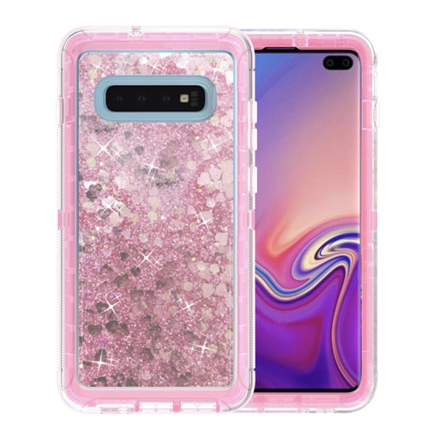 Transparent Floating Glitter Heavy Duty Case for Galaxy S10(6.1")