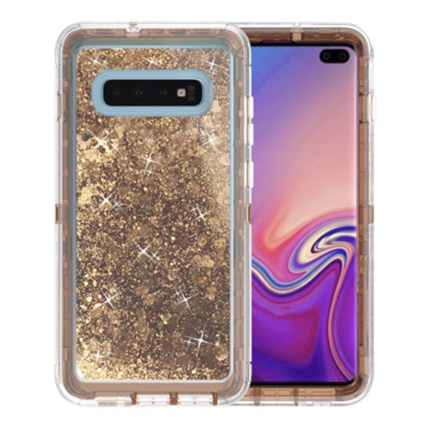 Transparent Floating Glitter Heavy Duty Case for Galaxy S10(6.1")