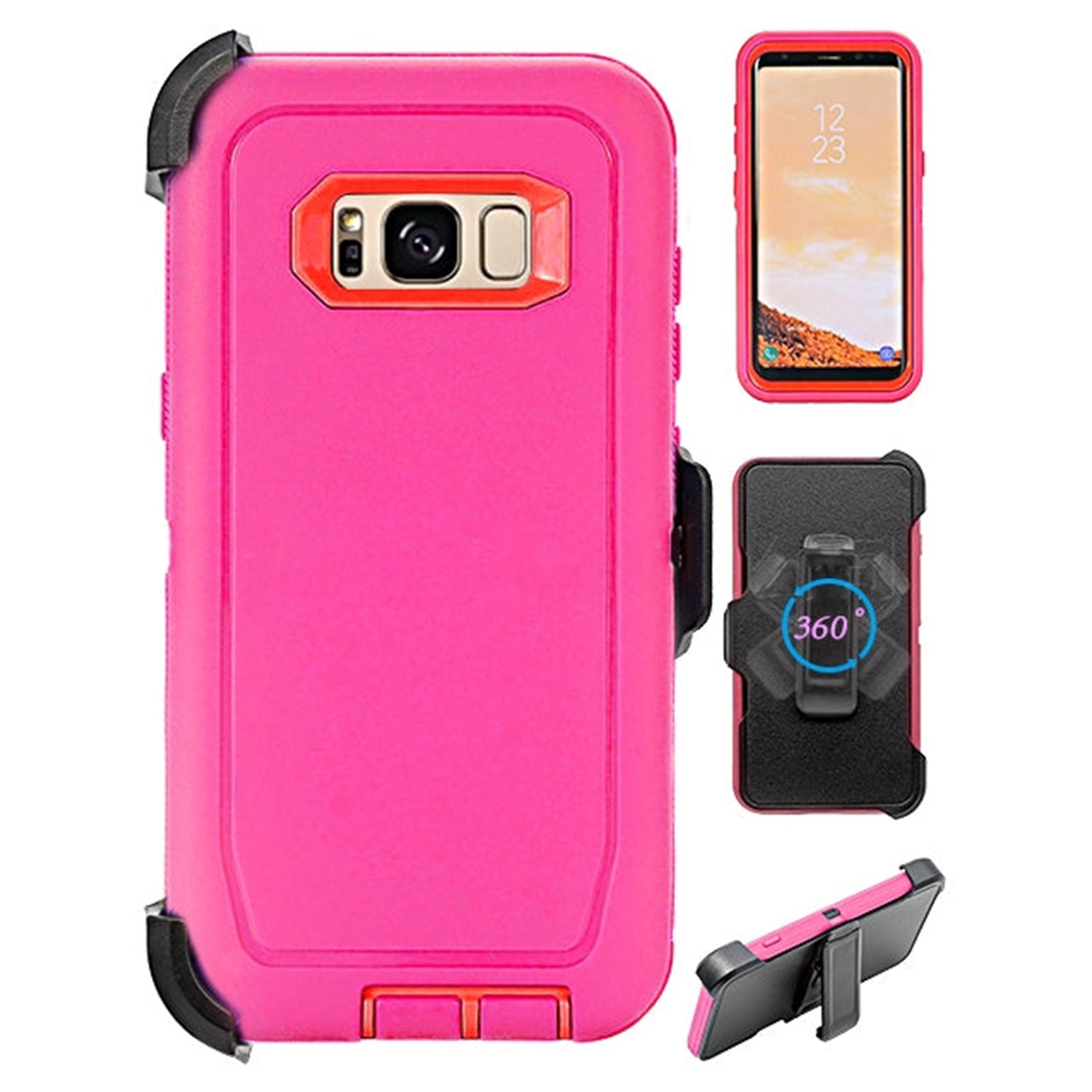 Galaxy S8 Plus Heavy Duty Shock Reduction Case with Belt Clip (No Screen)