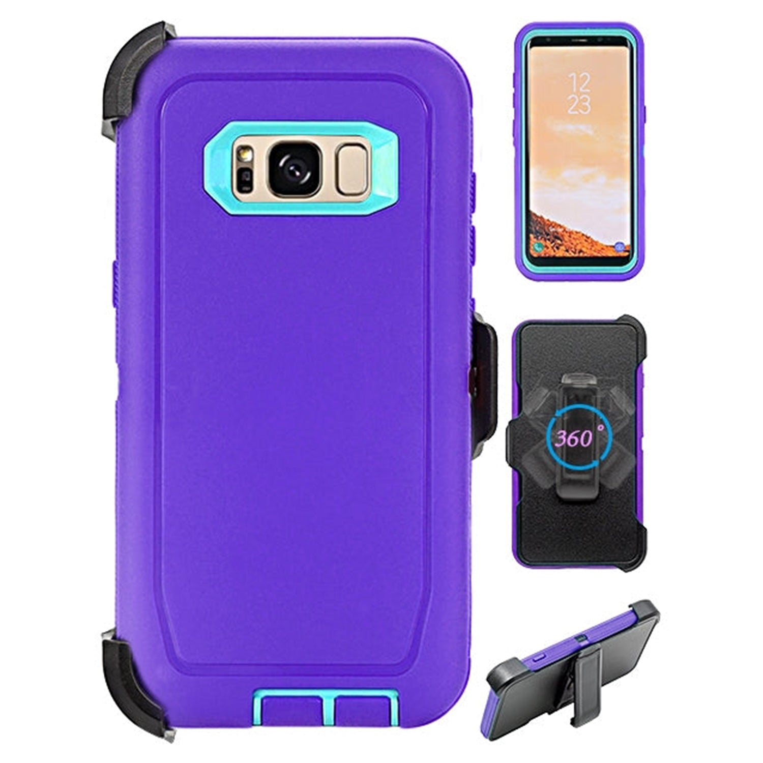 Galaxy S8 Plus Heavy Duty Shock Reduction Case with Belt Clip (No Screen)