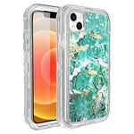 iPhone 14/13 Anti-Shock durable protective TPU heavy duty marble case-Black