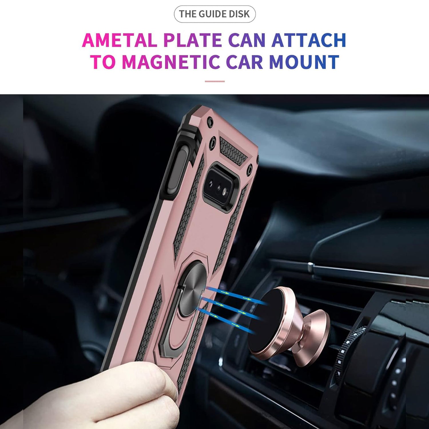 Dual Colors Ring Magnetic GPS car mount Phone Holder for Samsung Galaxy S10e Case