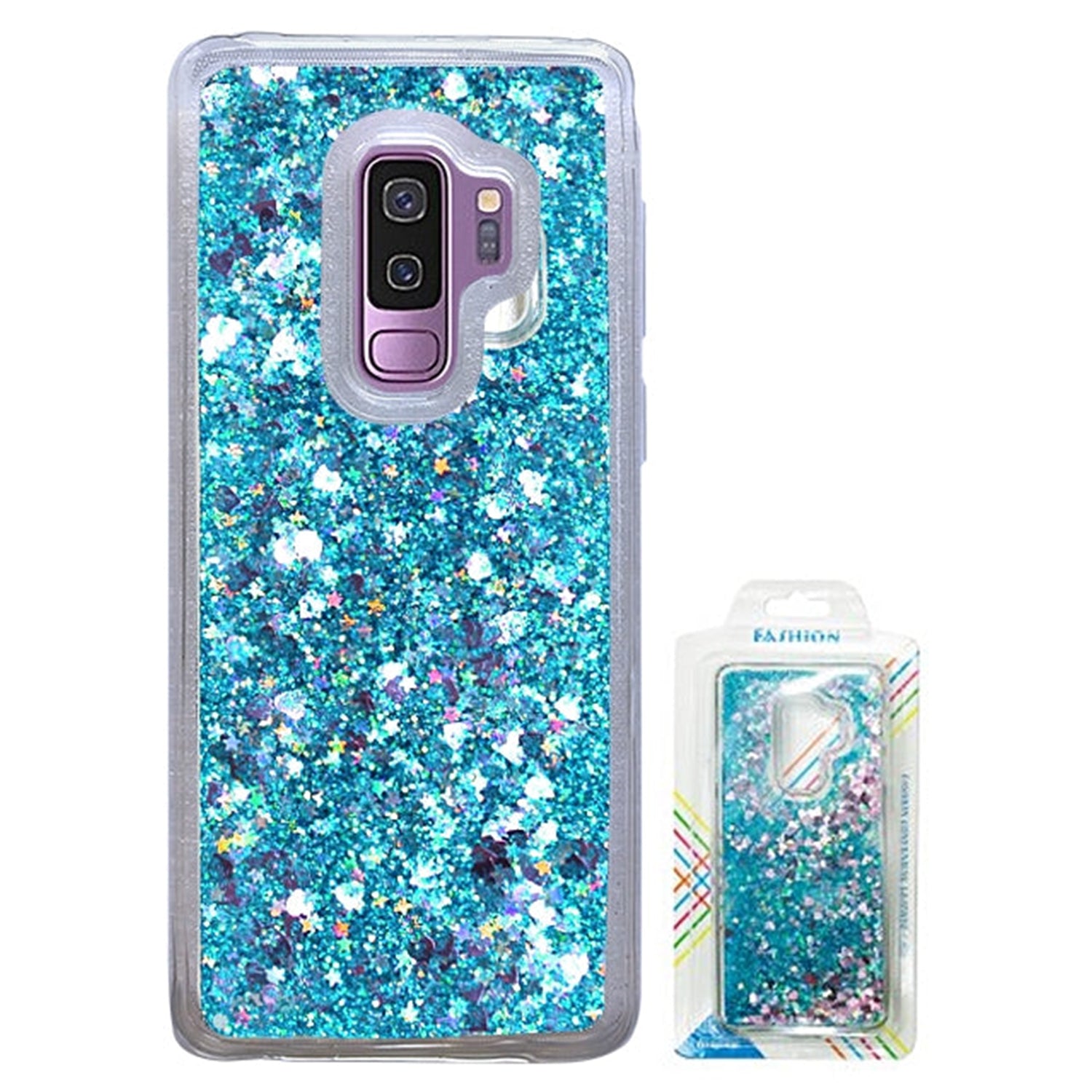 Floating Heart / Stars Glitter Case for Galaxy S9 Plus