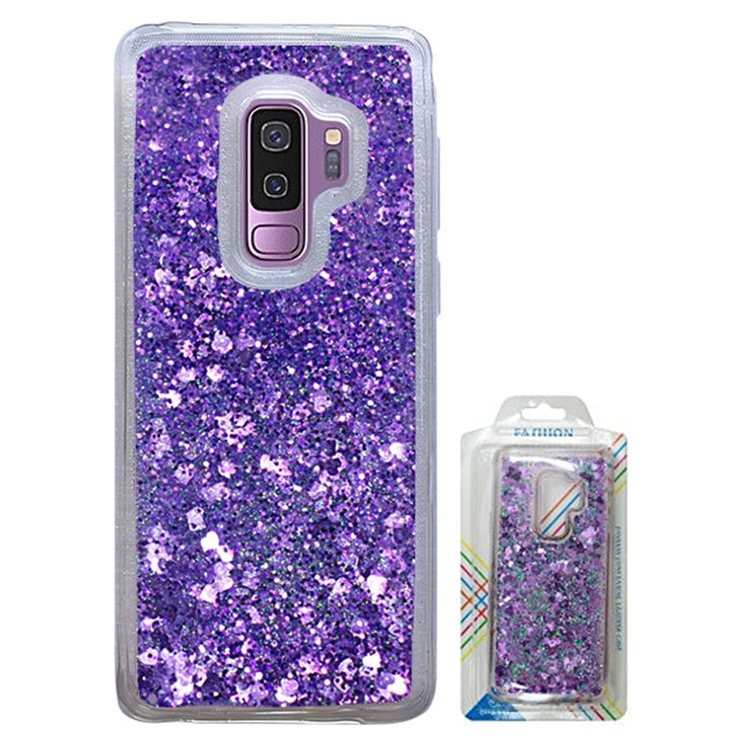 Floating Heart / Stars Glitter Case for Galaxy S9 Plus