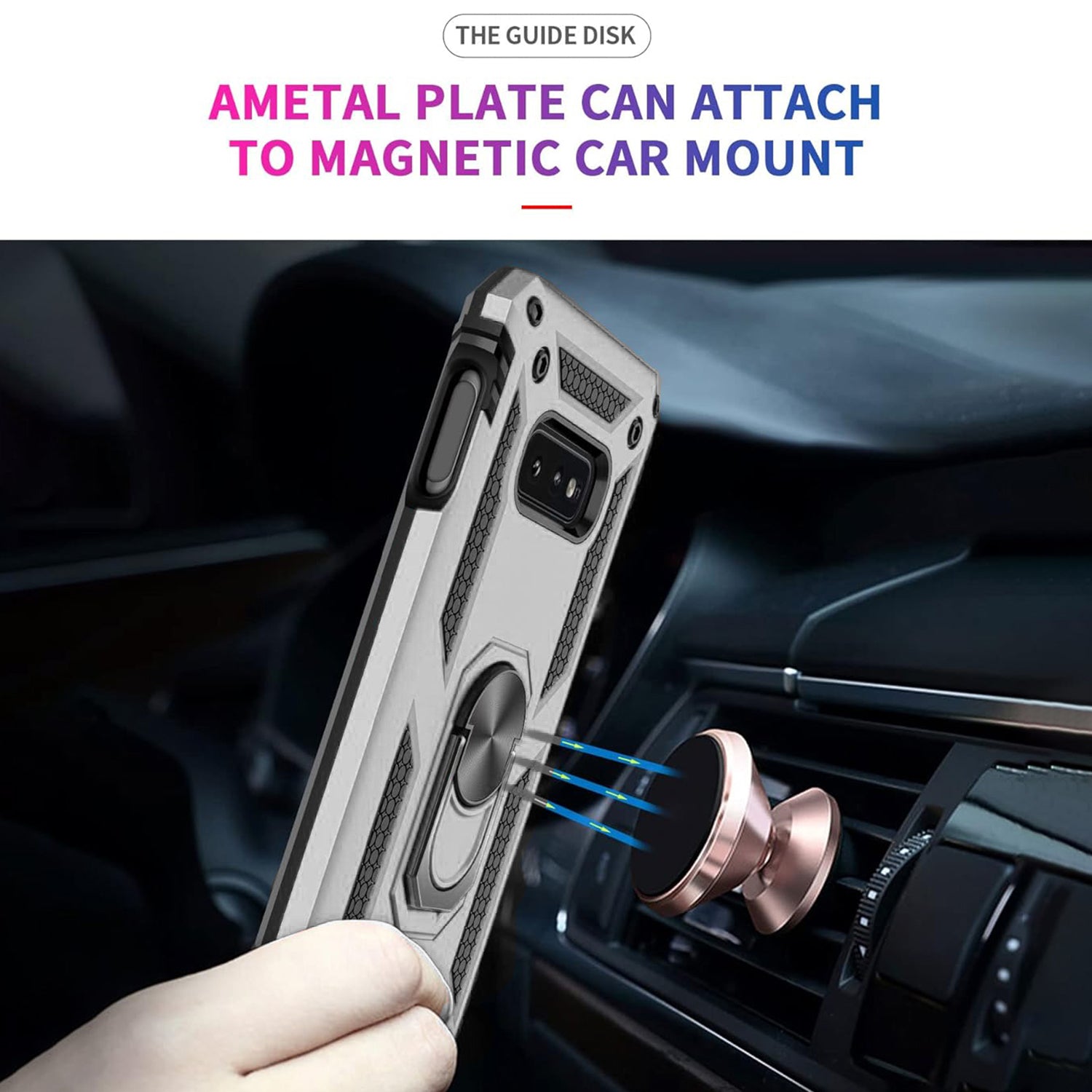 Dual Colors Ring Magnetic GPS car mount Phone Holder for Samsung Galaxy S10e Case