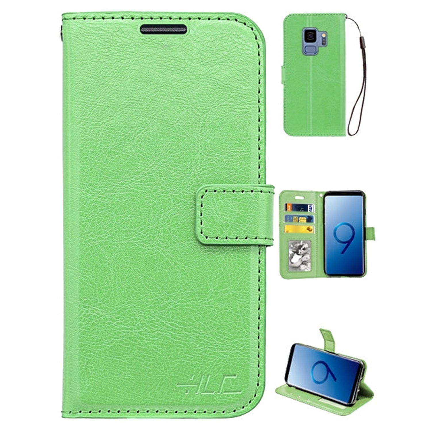 S9 Real Plain Leather Wallet Case