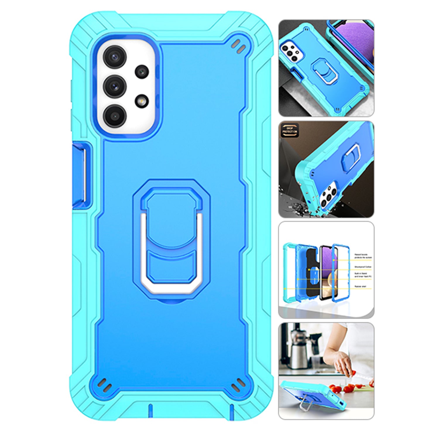 Full azimuth protection hardware bracket silicone case for Samsung Galaxy A32(5G) Case