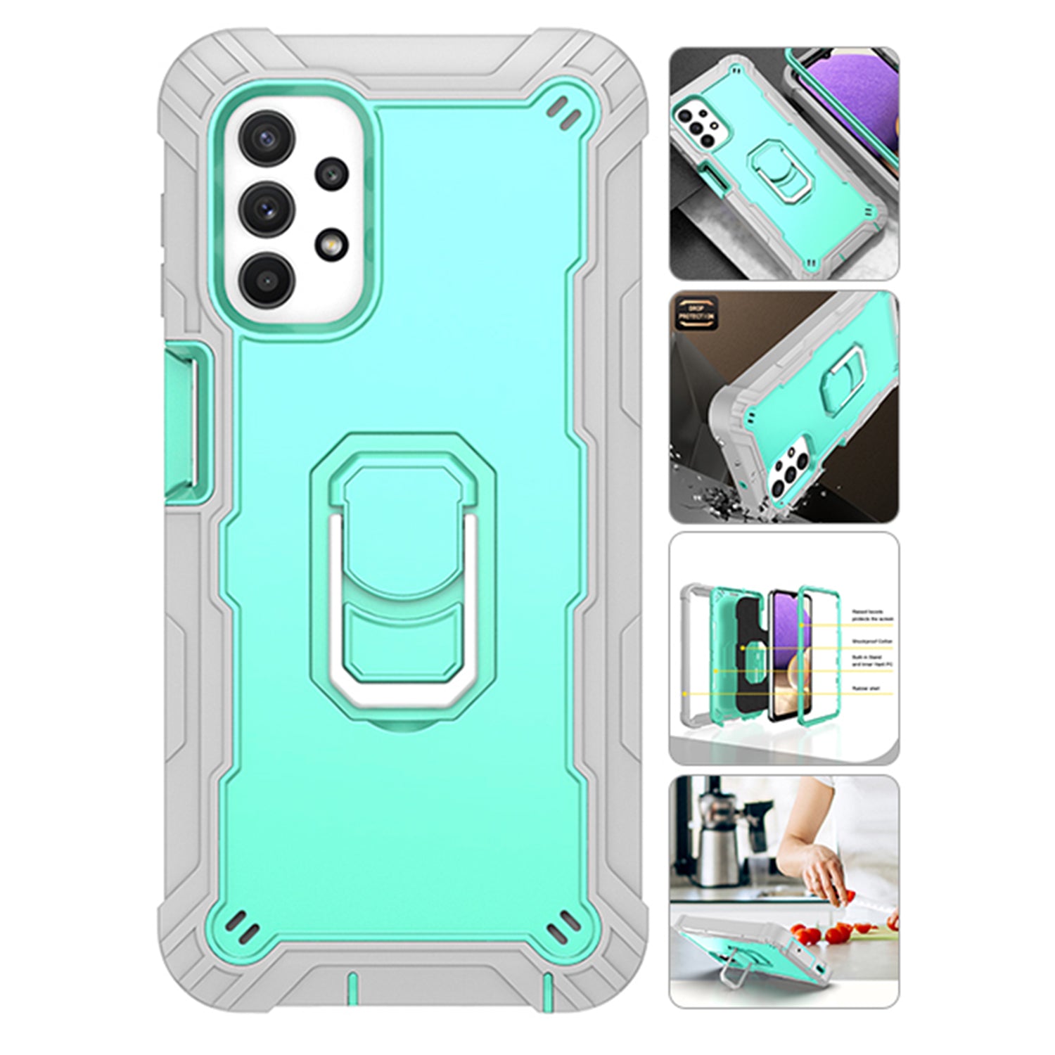 Full azimuth protection hardware bracket silicone case for Samsung Galaxy A32(5G) Case