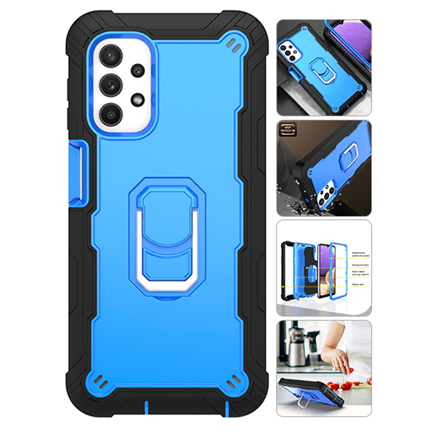 Full azimuth protection hardware bracket silicone case for Samsung Galaxy A32(5G) Case