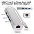 4 in 1 Type C to Three 3.0 Port HUB with Ethernet Adapter