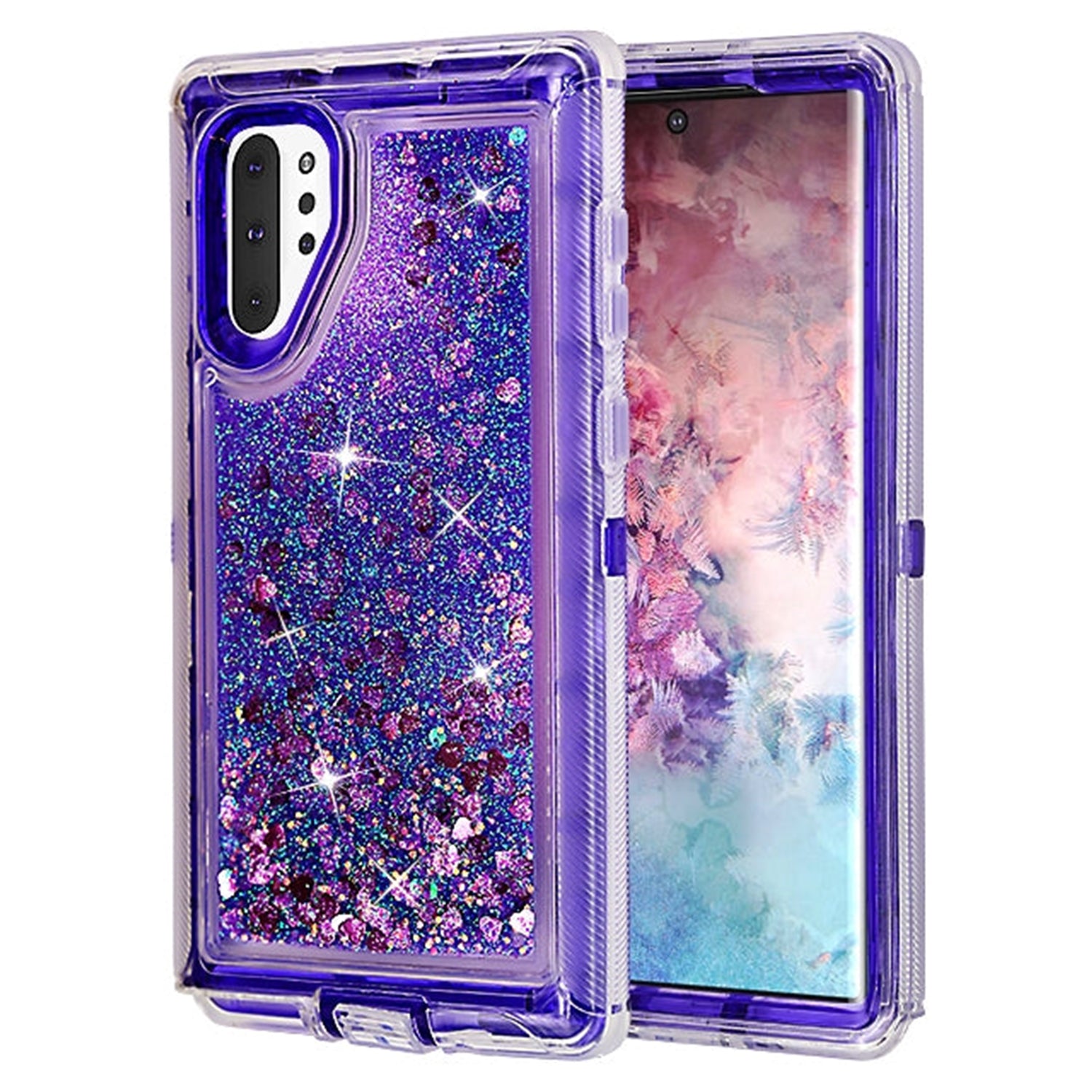 Samsung Galaxy Note 10 Plus Transparent Floating Glitter Heavy Duty Case