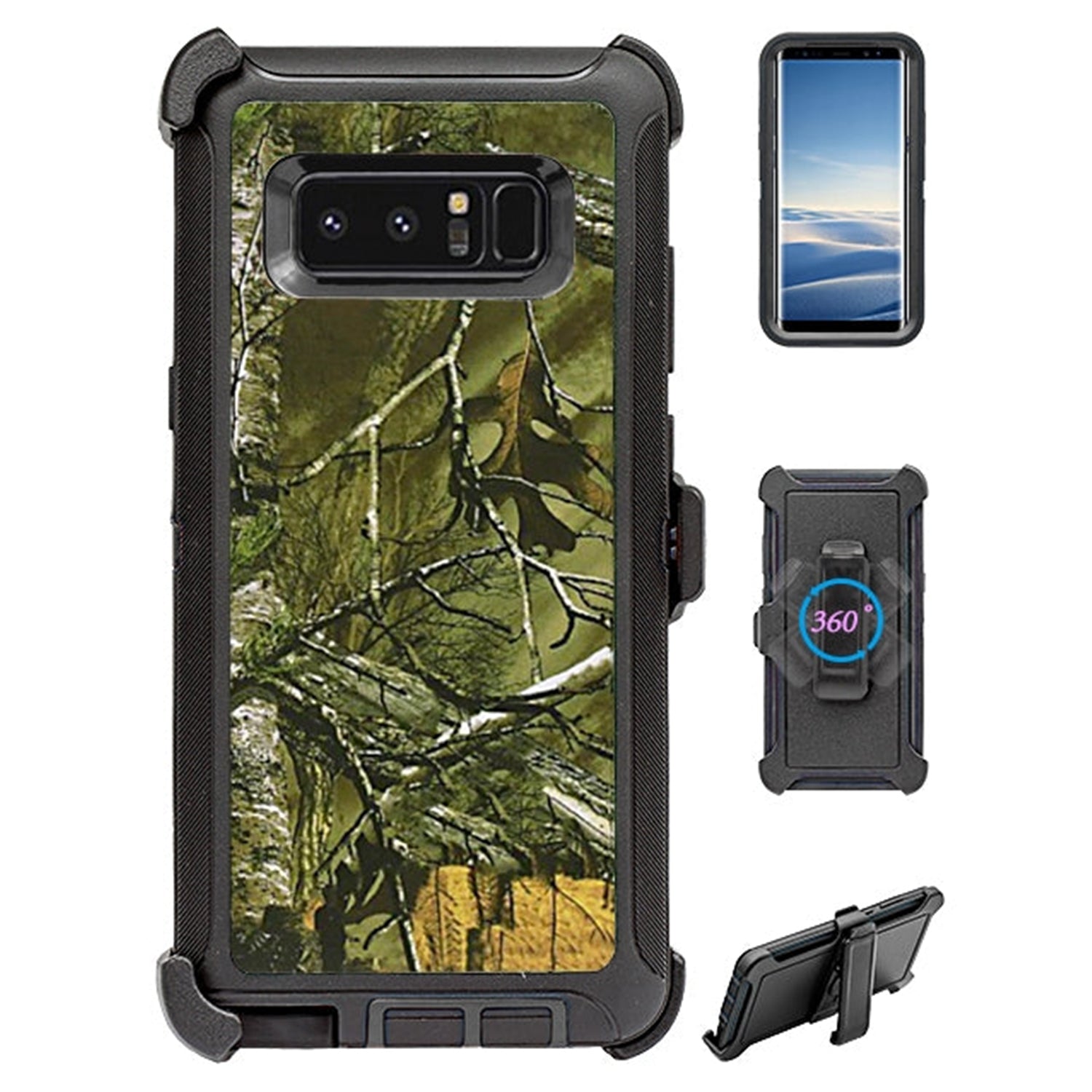 Galaxy Note 8 Design Full body/Heavy Duty Protection Shock Reduction Case with Belt Clip (No Screen)