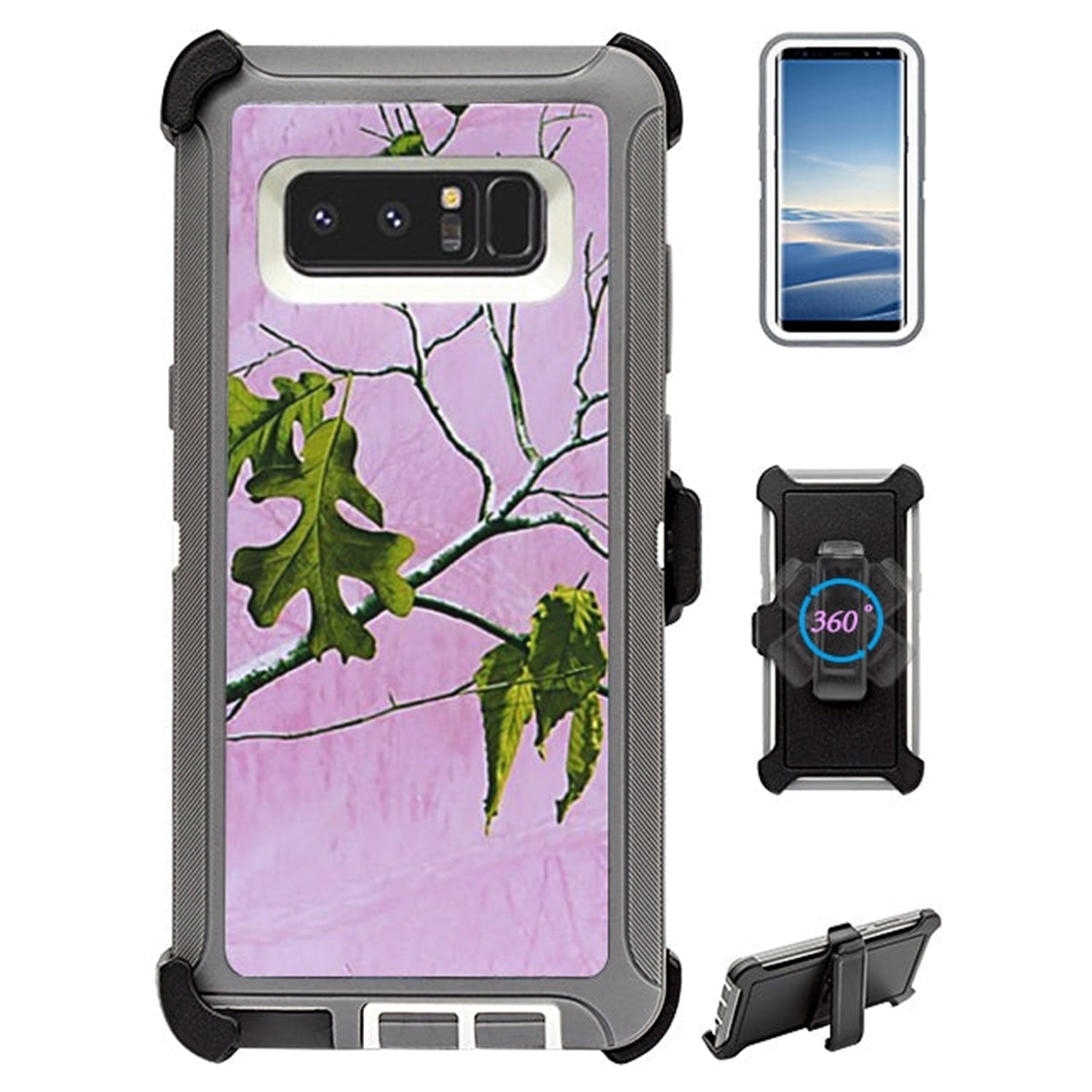 Galaxy Note 8 Design Full body/Heavy Duty Protection Shock Reduction Case with Belt Clip (No Screen)