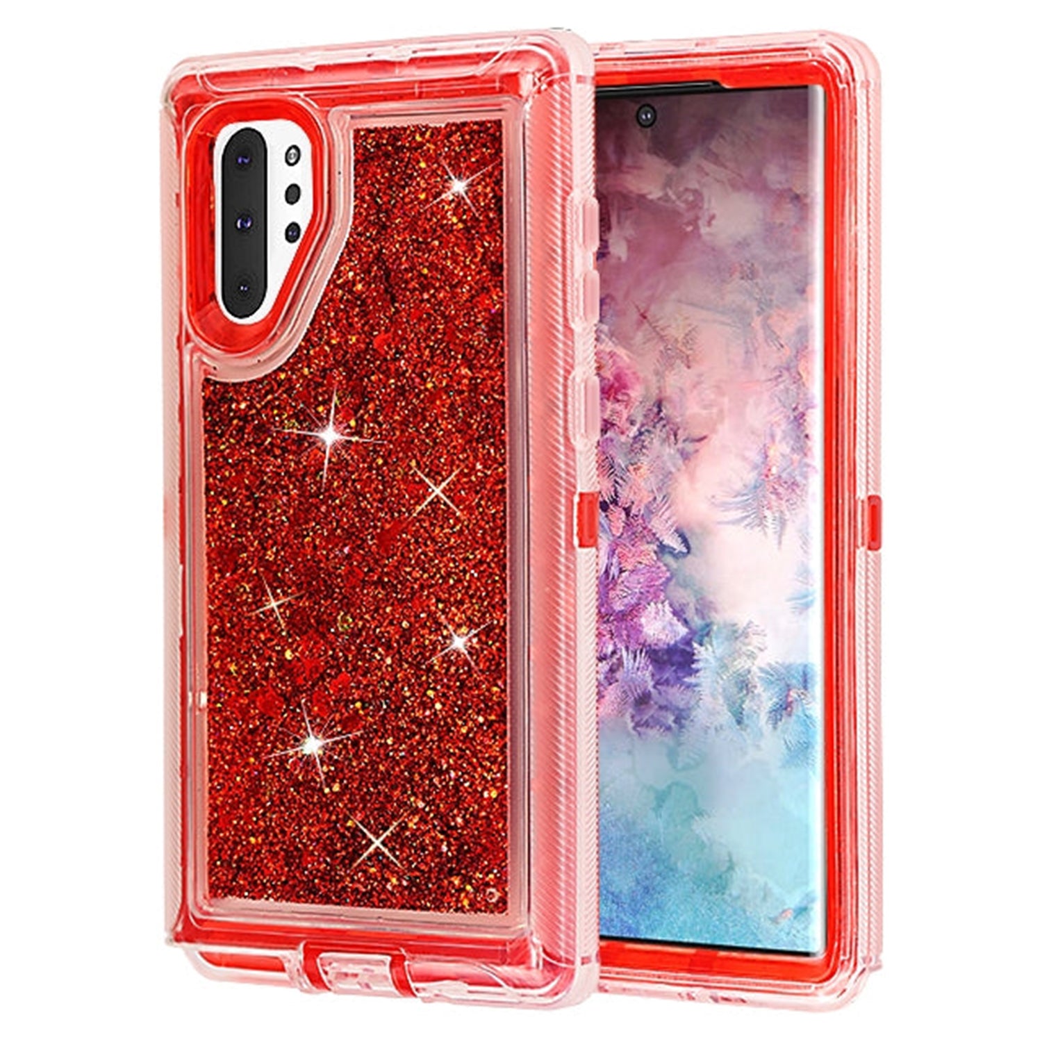 Samsung Galaxy Note 10 Plus Transparent Floating Glitter Heavy Duty Case