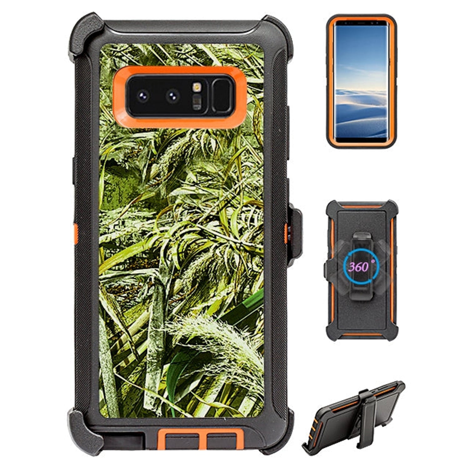 Galaxy Note 8 Design Full body/Heavy Duty Protection Shock Reduction Case with Belt Clip (No Screen)