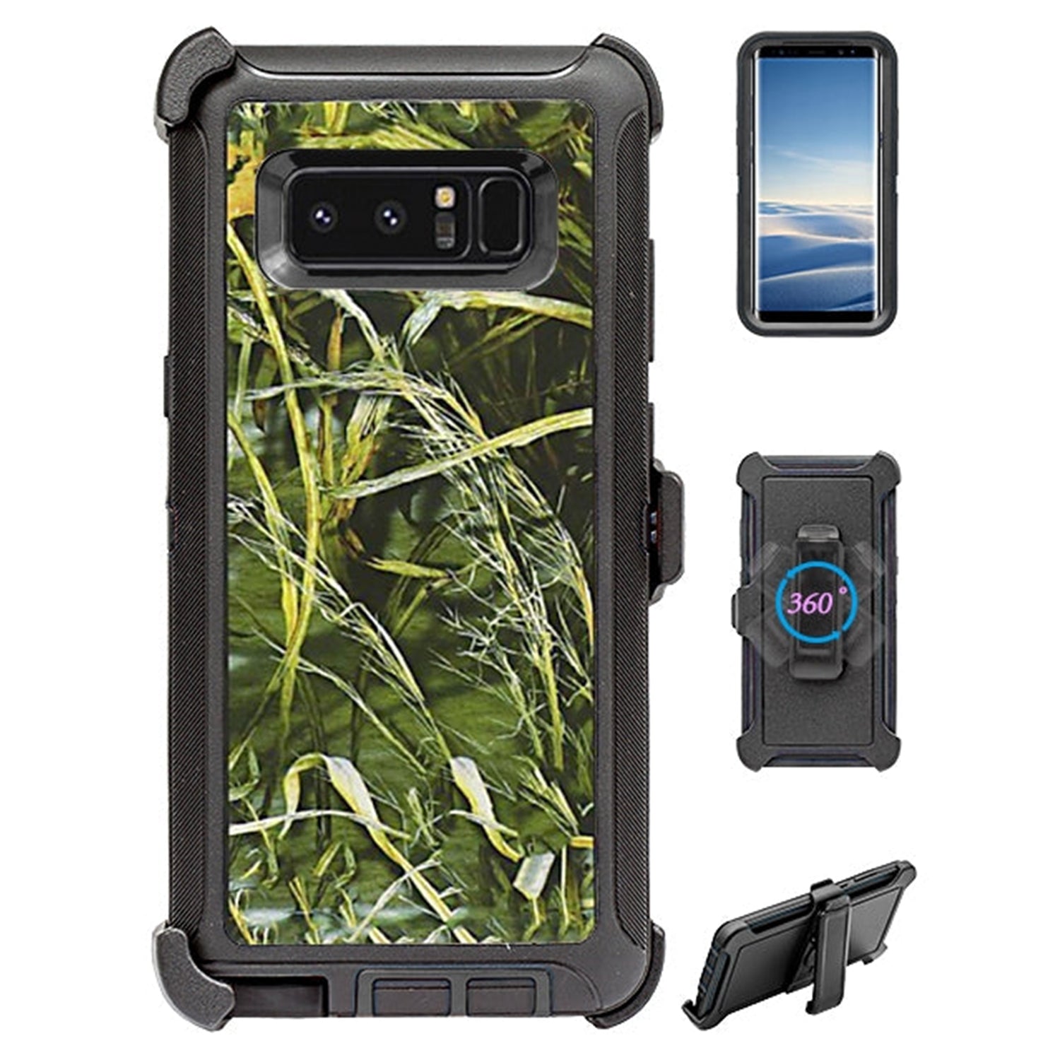 Galaxy Note 8 Design Full body/Heavy Duty Protection Shock Reduction Case with Belt Clip (No Screen)