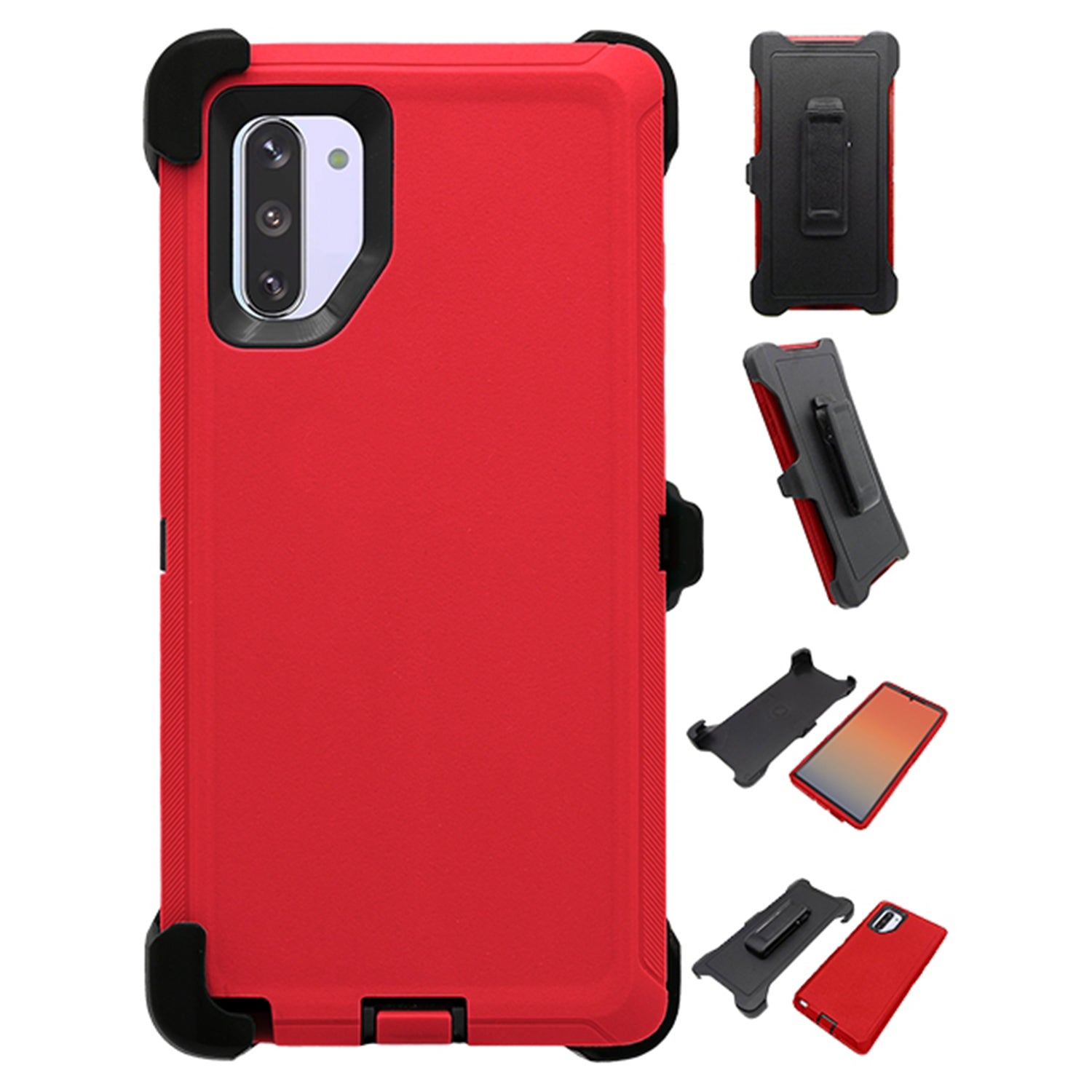 Heavy Duty Shock Reduction Case with Belt Clip (No Screen) for Galaxy Note 10