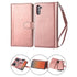 Samsung Galaxy Note 10 2 IN 1 Leather Wallet Case with 9 Credit Card Slots and Removable Back Cover