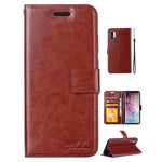 Real Plain Leather Wallet Case for Samsung Note 10 Plus