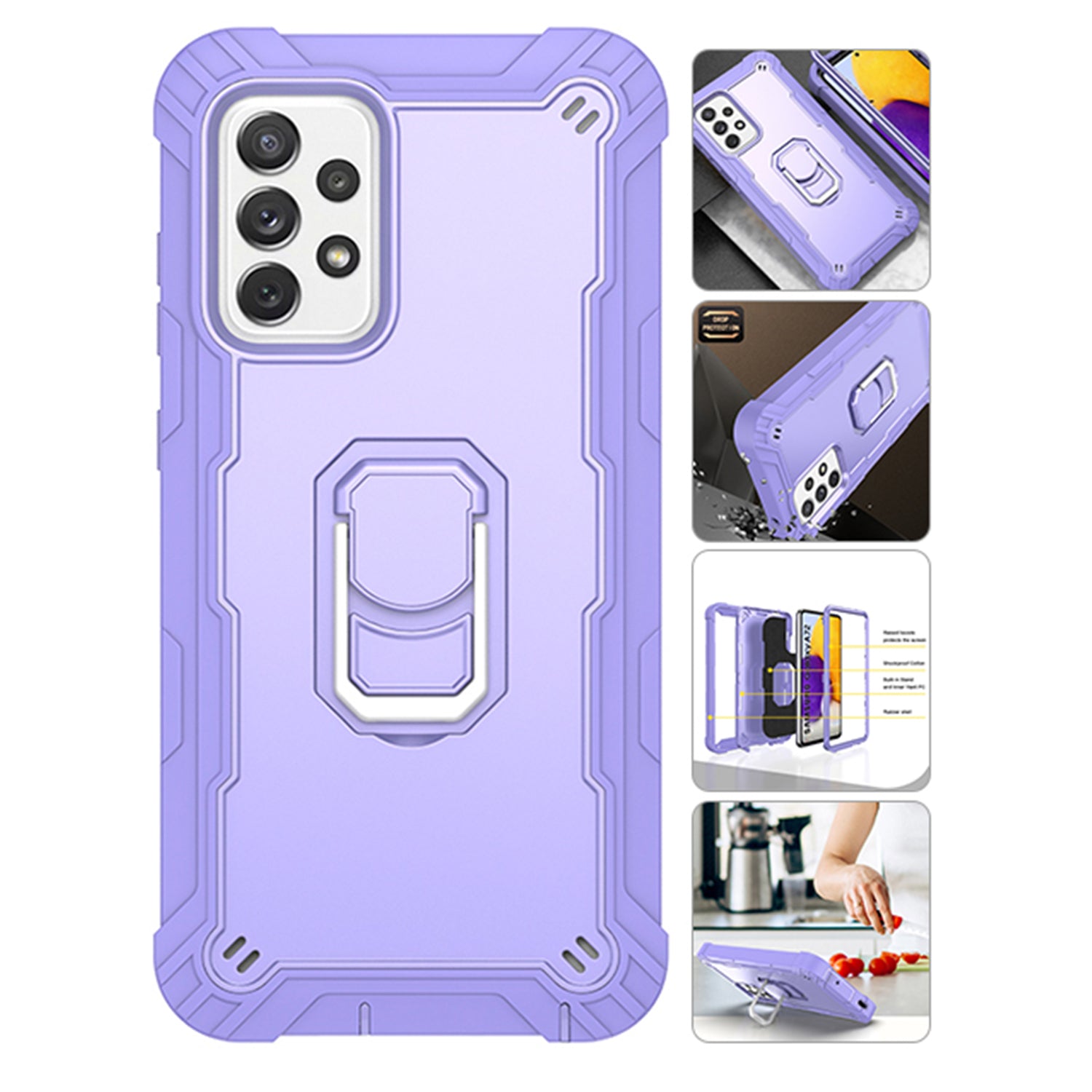 Full azimuth protection hardware bracket silicone case for Samsung Galaxy A72(5G)Case