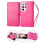 Samsung Galaxy S21 Ultra 2 in 1 Leather Wallet Case With 9 Credit Card Slots and Removable Back Cover 