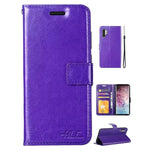 Real Plain Leather Wallet Case for Samsung Note 10 Plus