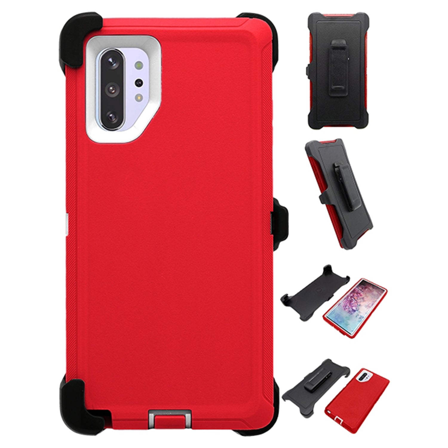 Galaxy Note 10 Plus Heavy Duty Shock Reduction Case with Belt Clip (No Screen)