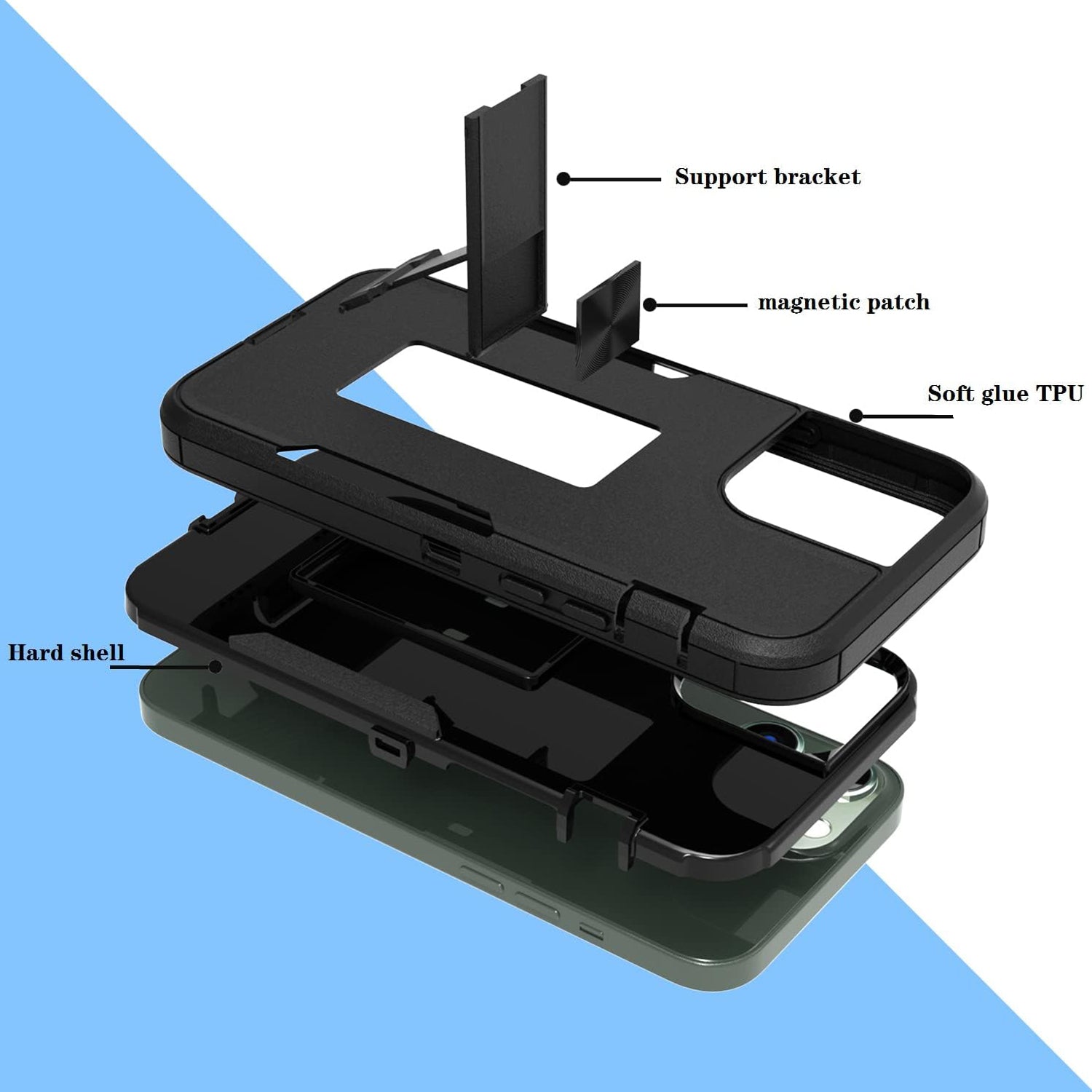 iPhone 11 (6.1’’) Kickstand fully protected heavy-duty shockproof case