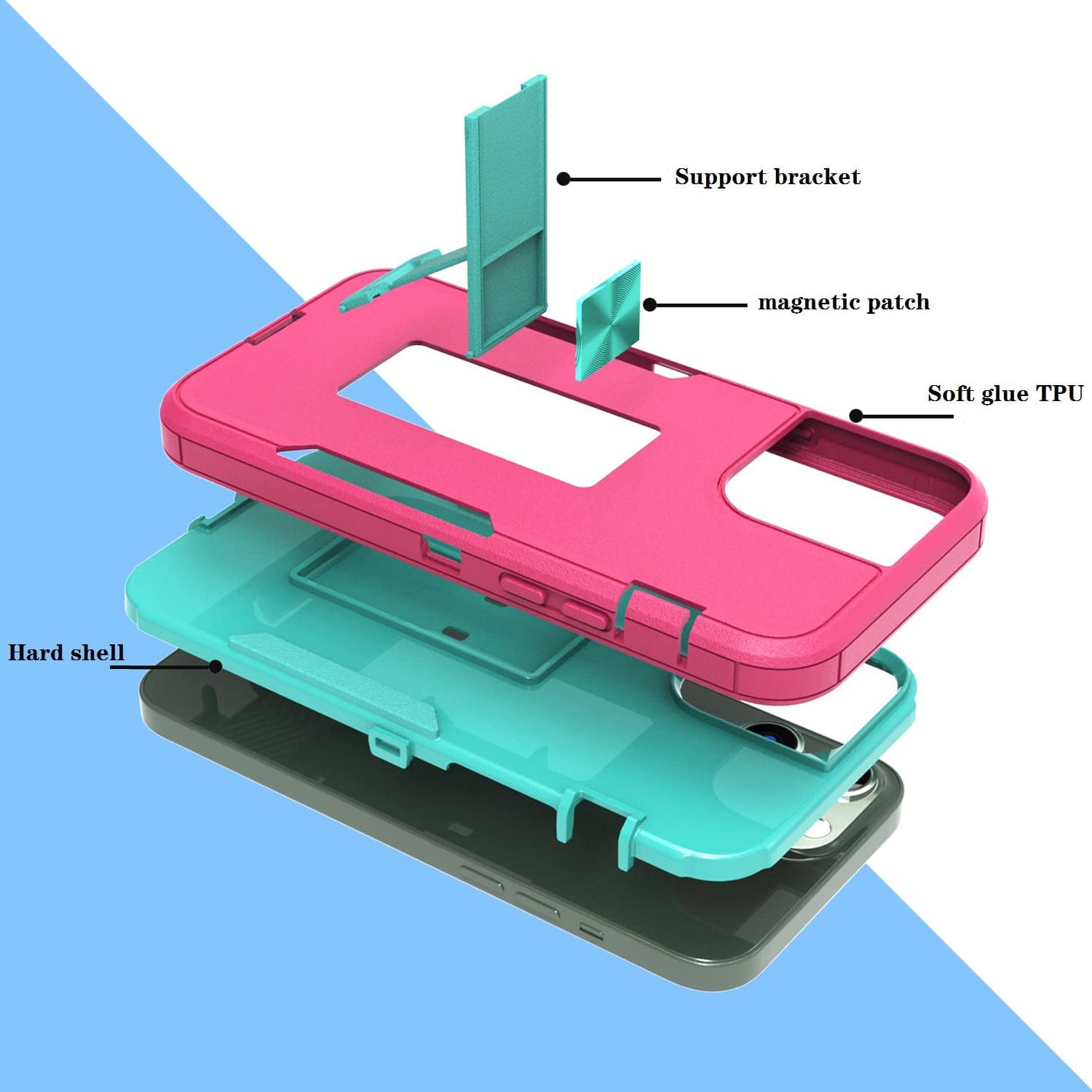 iPhone 11 (6.1’’) Kickstand fully protected heavy-duty shockproof case