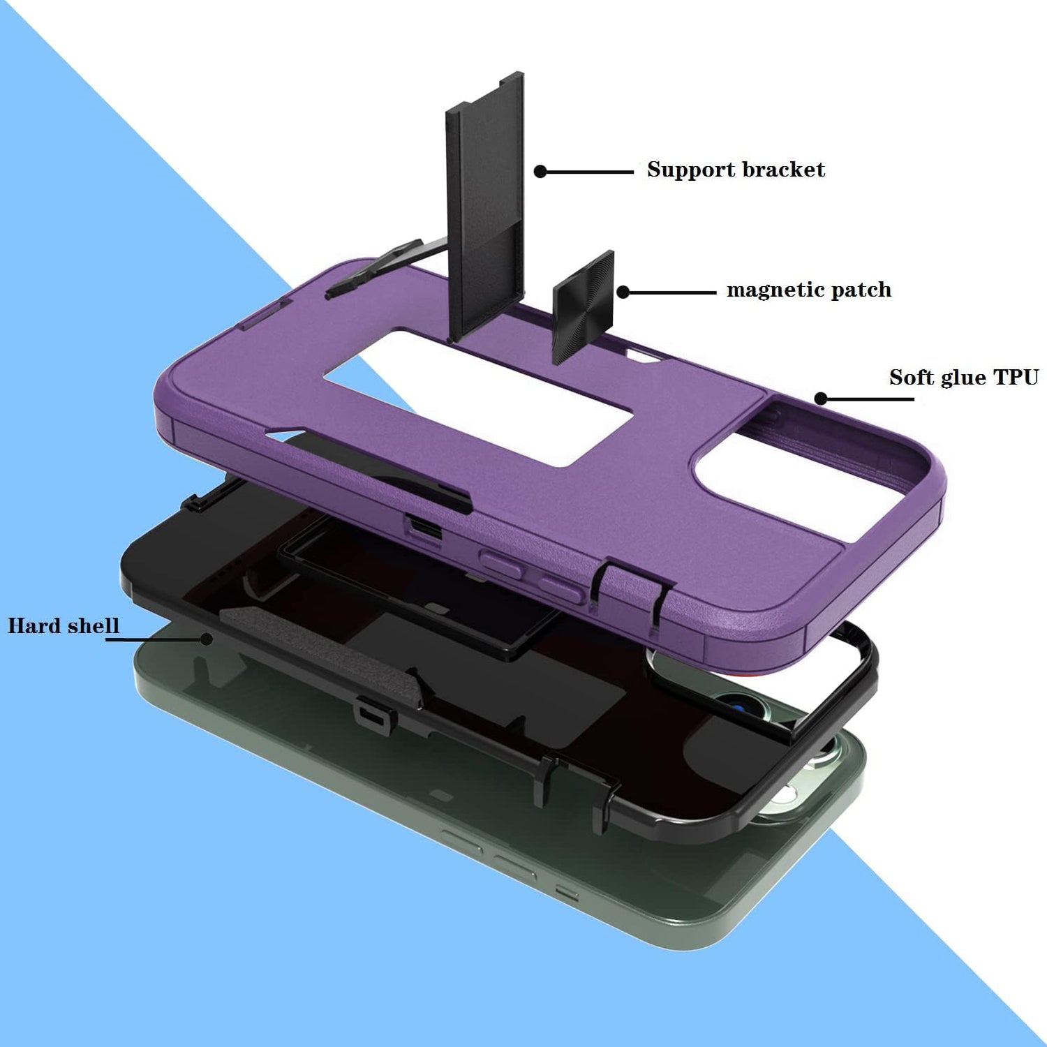 iPhone 11 (6.1’’) Kickstand fully protected heavy-duty shockproof case