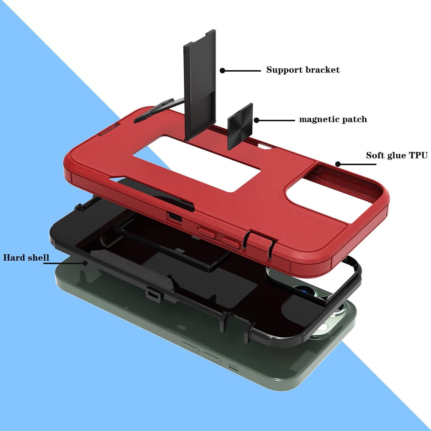 iPhone 11 (6.1’’) Kickstand fully protected heavy-duty shockproof case