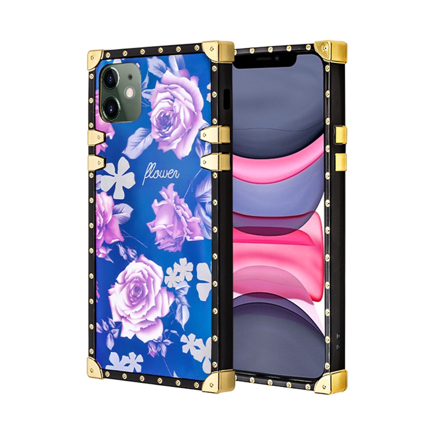 TPU Blue Light Effect Luxury Big Rose Fashion Case for iPhone 11 (6.1")