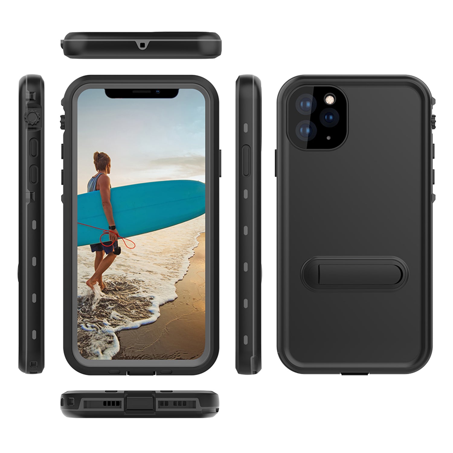 Apple iPhone 11 Pro Max (6.5") 360 Full Protective Waterproof Case with Built-in Screen Fingerprint Protector