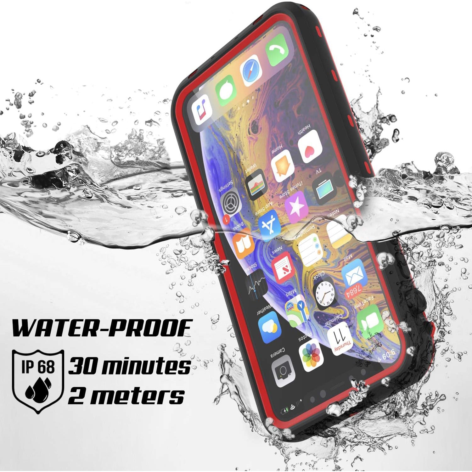 Apple iPhone 11 Pro Max (6.5") 360 Full Protective Waterproof Case with Built-in Screen Fingerprint Protector